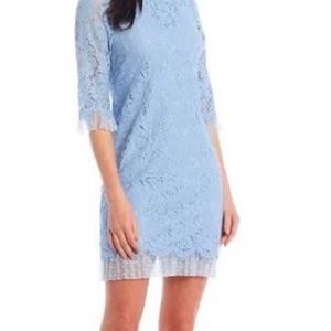 Vince Camuto Light Blue Lace Shift Dress